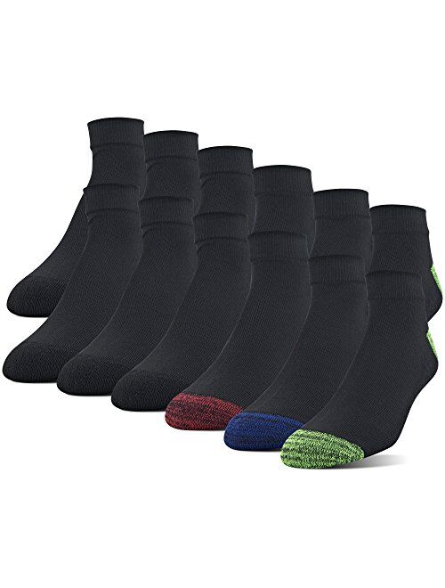 Gildan mens Polyester Half Cushion Low Cut Socks, 12-pack