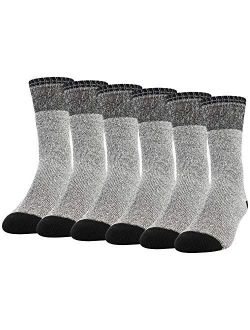 mens Full Cushion Heavy Duty Crew Casual Sock, Black Marl, Shoe Size 6-12 US