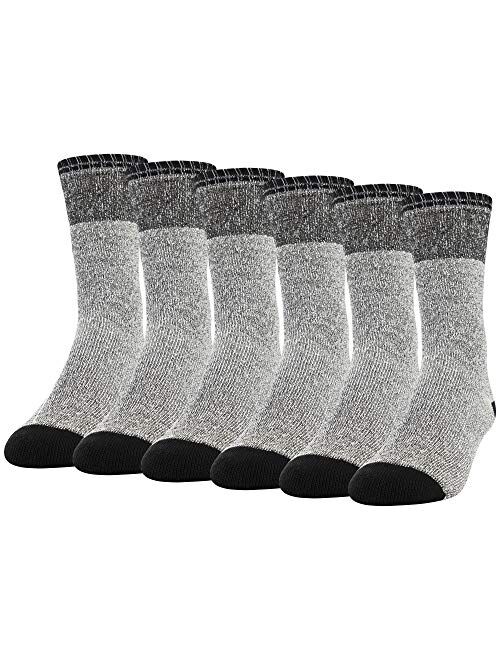 Gildan mens Full Cushion Heavy Duty Crew Casual Sock, Black Marl, Shoe Size 6-12 US
