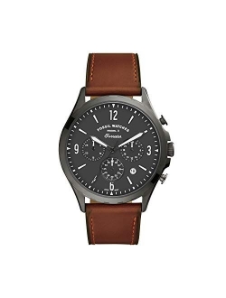 Men's Forrester Stainless Steel and Leather Quartz Chronograph Watch