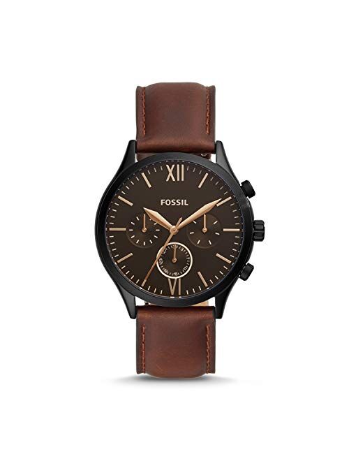 Fossil Fenmore Midsize Multifunction Brown Leather Watch BQ2453