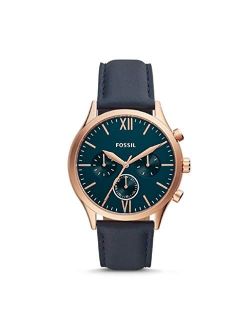 Fenmore Midsize Multifunction Navy Leather Watch BQ2412
