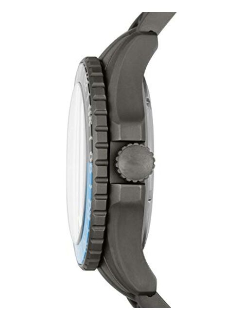 Fossil FB-02 Mens Diving Gunmetal-Tone Titanium Bracelet Black Dial Analog Watch