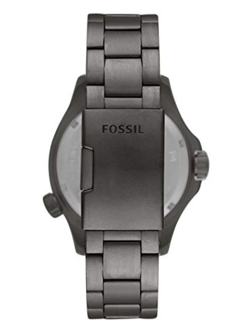 Fossil FB-02 Mens Diving Gunmetal-Tone Titanium Bracelet Black Dial Analog Watch
