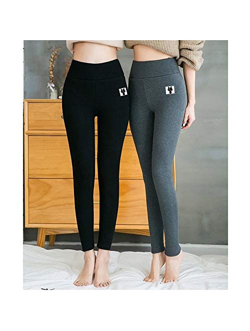 MIKIMIQI Super Thick Cashmere Leggings for Women, Polyester Sherpa Winter Leggings, Warm Elastic Slim Thermal Pants