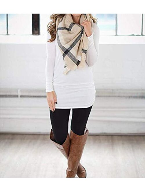 Diravo Womens Winter Warm Leggings Elastic Velvet Fleece Lined Thick Tight Leggings