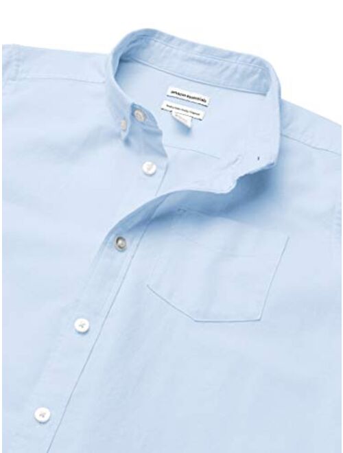Amazon Essentials Boys' Kids Uniform Short-Sleeve Woven Oxford Button-Down Shirts