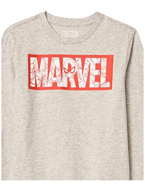 Amazon Essentials Boys' Disney Star Wars Marvel 2-Pack Long-Sleeve T-Shirt Tops