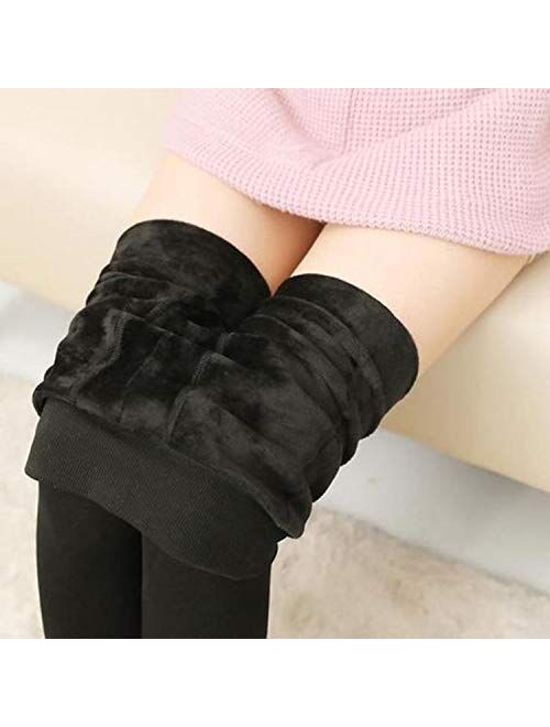 Diravo Womens Winter Warm Leggings Elastic Velvet Fleece Lined Thick Tight Leggings