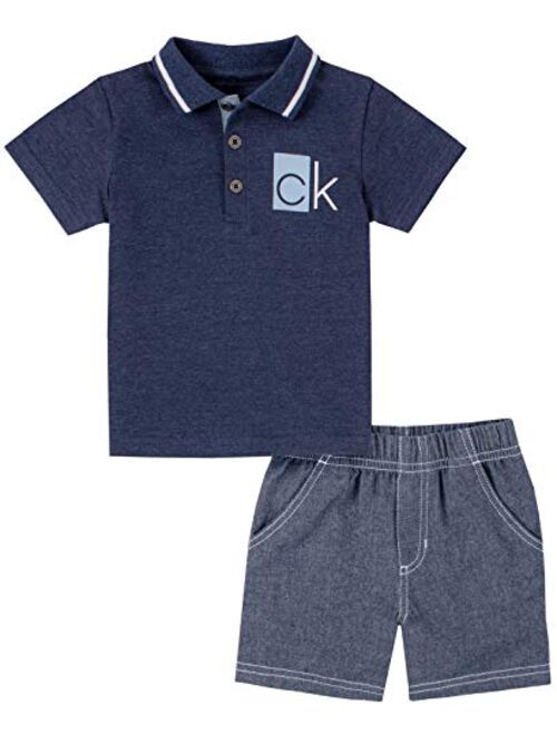 Calvin Klein Boys' 2 Pieces Polo Shorts Set