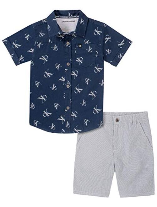 Calvin Klein Boys' 2 Pieces Shirt Shorts Set