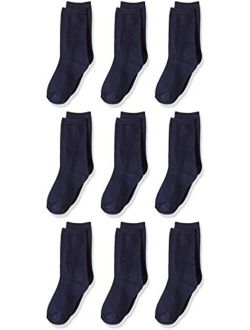 Boys' Uniform Light-Weight Cotton Crew Dress Socks