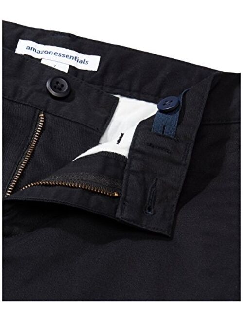 Amazon Essentials Boys' Big Woven Flat-Front Khaki Shorts