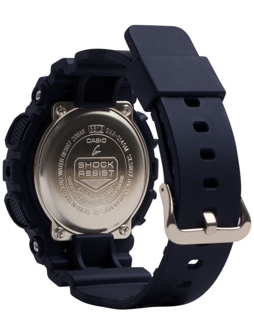 Casio G-Shock Women's Black and Gold-Tone Analog Digital Resin Strap Watch 45.9mm