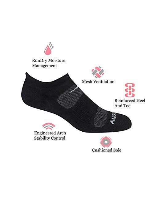 Saucony mens Multi-pack Mesh Ventilating Comfort Fit Performance Tab Socks