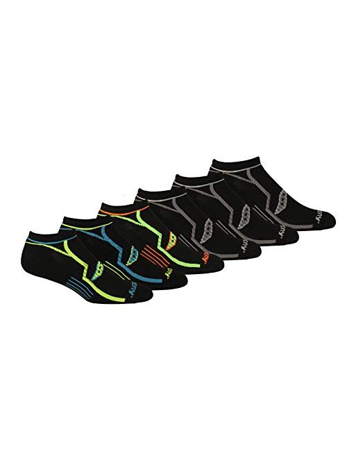 Saucony mens Multi-pack Bolt Performance Comfort Fit No-Show Socks