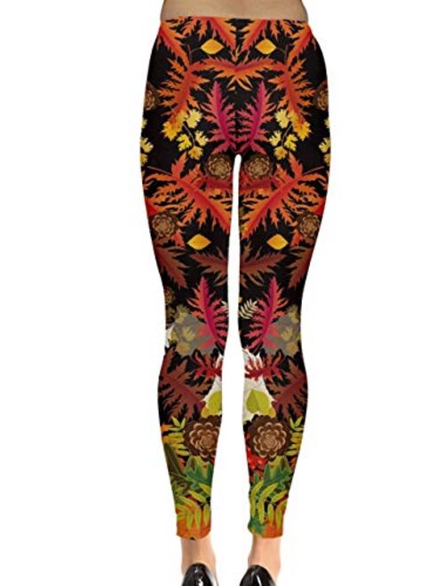 CowCow Womens Pattern Fallen Autumn Warm Shades Leaves Leggings