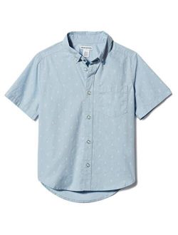 Boys' Short-Sleeve Woven Poplin Chambray Button-Down Shirts