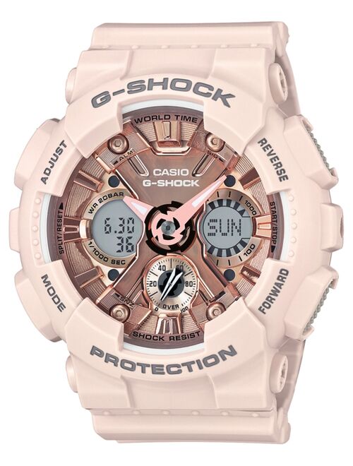 Casio G-Shock Analog-Digital Blush S Peach Resin Strap Watch 46mm GMAS120MF-4A
