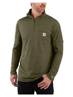 Men's Force Relaxed Fit Long Sleeve Quarter Zip Pocket T-Shirt