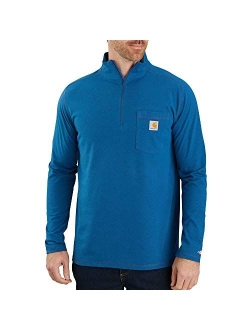 Men's Force Relaxed Fit Long Sleeve Quarter Zip Pocket T-Shirt