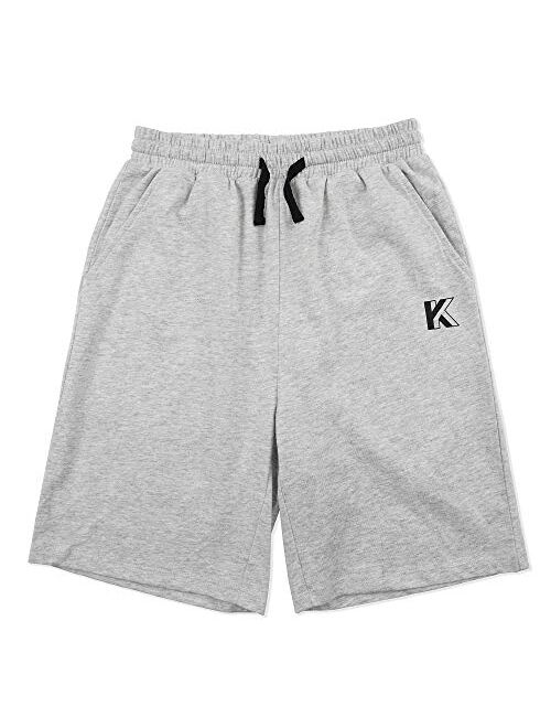 Kid Nation Kids Unisex 100% Cotton Casual Pull on Shorts for Boys and Girls 4-12 Years