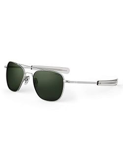 Randolph USA | Matte Chrome Classic Aviator Sunglasses for Men or Women 100% UV