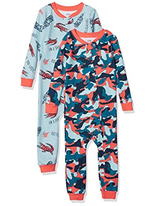 Amazon Essentials Boys Snug-Fit Cotton Footless Sleeper Pajamas