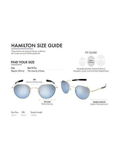 Randolph USA | Hamilton Round Hexagon Sunglasses for Men or Women Polarized 100% UV