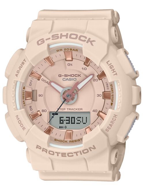 Casio G-Shock Analog-Digital Step Tracker Pink Resin Strap Watch 49.5mm