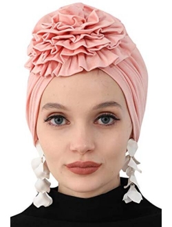 Instant Turban Cotton Scarf Head Wrap Scarfs For Women Hat Rose Detail