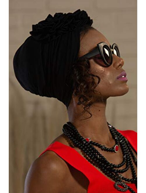 Instant Turban Cotton Scarf Head Wrap Scarfs For Women Hat Rose Detail