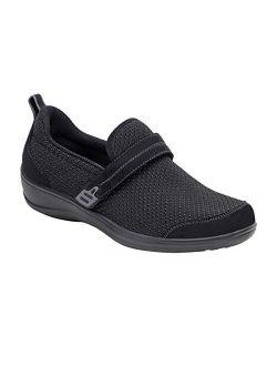 Proven Bunions Plantar Fasciitis Relief. Extended Widths. Orthopedic Wide Diabetic Women's Slip On Shoes Quincy Black