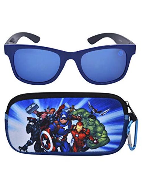 Marvel Avengers Kids Sunglasses with Kids Glasses Case, Protective Toddler Sunglasses