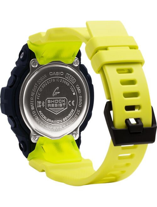 Casio G-Shock Women's Digital Steptracker Neon Yellow Resin Strap Watch 45.2mm