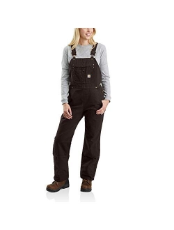 womens Quilt Lined Washed Duck Bib Overall