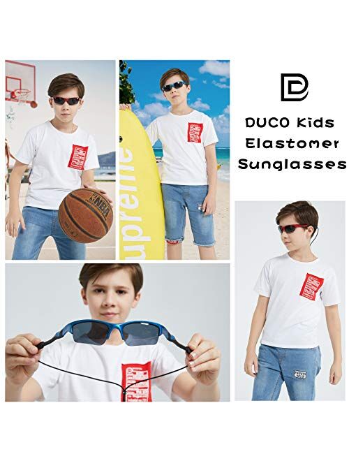 DUCO Kids Sunglasses Boys Sports Sunglasses Youth Polarized Baseball Sunglasses For Boys And Girls Age 3-10 K014