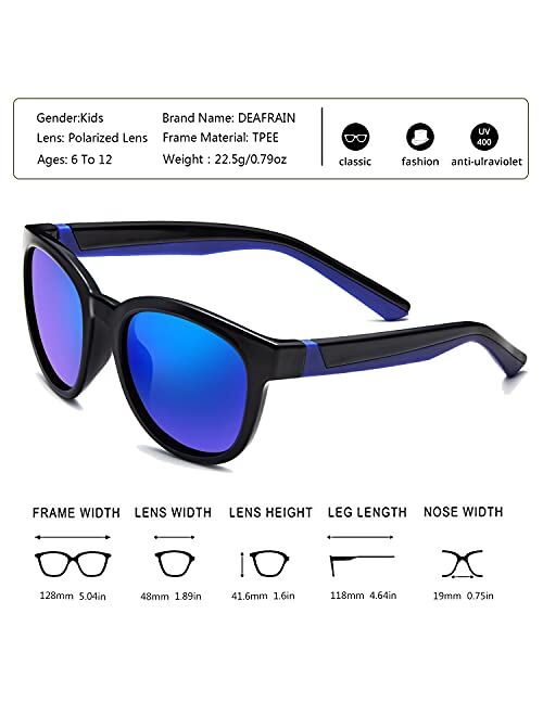 Kids Sunglasses Polarized Sport TPEE Unbreakable Flexible UV Protection for Boys Girls Age 6-12