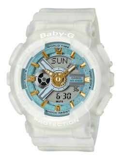 G-Shock Women's Analog-Digital Frosted White Resin Strap Watch 43.4mm