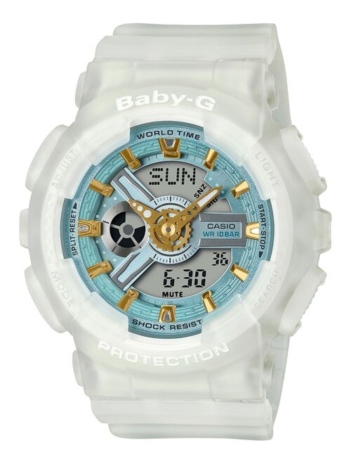 Casio G-Shock Women's Analog-Digital Frosted White Resin Strap Watch 43.4mm