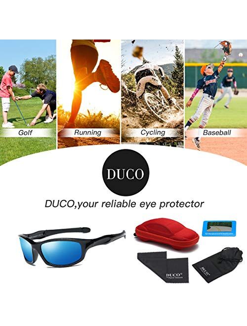 DUCO Kids Sunglasses Boys Sports Polarized Sunglasses Youth Sunglasses for Boys And Girls Age 3-10 K006