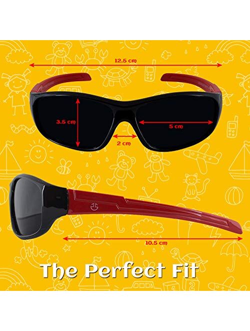Kids Sunglasses Girls & Boys, Kids Polarized Flexible Rubber UV Protection Sunglasses