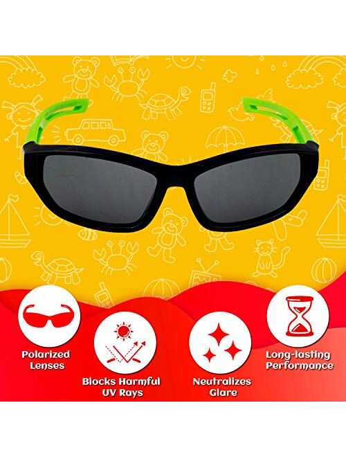 Kids Sunglasses Girls & Boys, Kids Polarized Flexible Rubber UV Protection Sunglasses