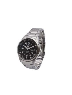 Men's SNZG13 SEIKO 5 Automatic Black Dial Stainless-Steel Bracelet Watch