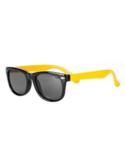 Kids Polarized Boys Girls Sunglasses-GOUDI Rubber Fashion For Children Sports Sunglasses Rubber Frame Age 2-10