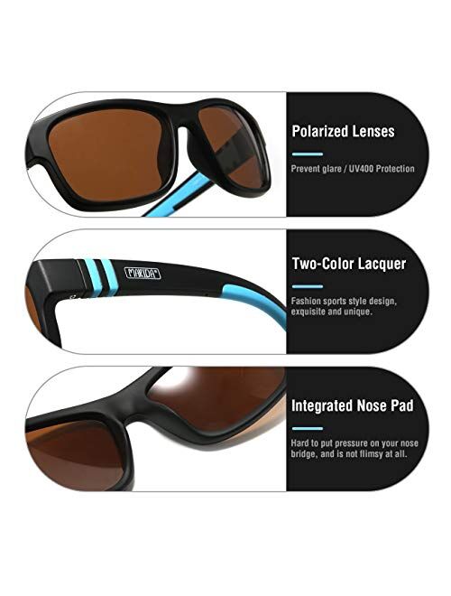 MARIDA Kids Sunglasses, Soft Unbreakable TPE Frame Sunglasses for Kids Aged 4-12, Suitable for Outdoor Fun