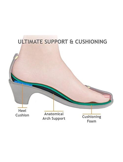 Orthofeet Comfortable 2 Inch Low Heels Bunions Heel Pain Womens Pumps Dress Shoes BioHeels Maya