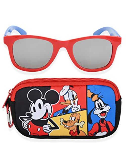 Disney Mickey Mouse Kids Sunglasses with Kids Glasses Case, Protective Toddler Sunglasses