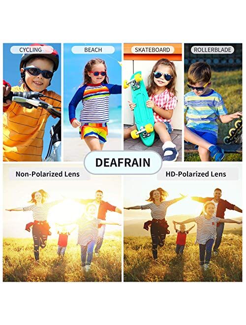 Kids Sunglasses TPEE Sports Polarized for Girls Boys Children Youth Age 5-13 with 100% UV Protection