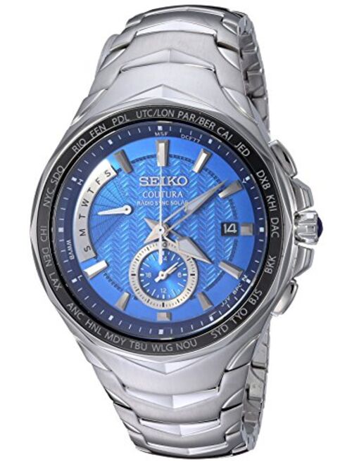 Seiko Men's COUTURA Japanese-Quartz Watch with Stainless-Steel Strap, Silver, 24 (Model: SSG019)